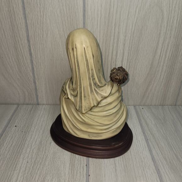 Vintage Italian A Santini Virgin Mary Baby Jesus Sculpture Bust Religious Statue - Picture 3 of 9